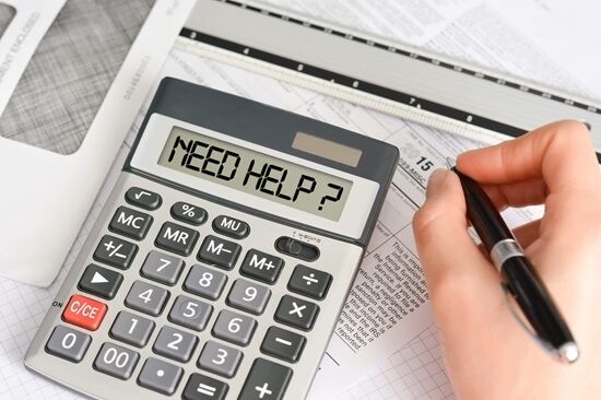 Tax calculator that reads "Need Help?"
