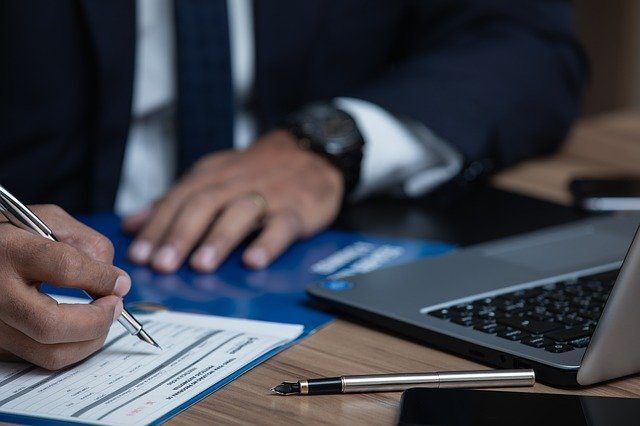 Tax attorney working on tax transcript