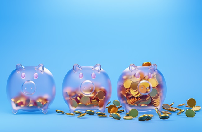 Piggy bank full of retirement savings