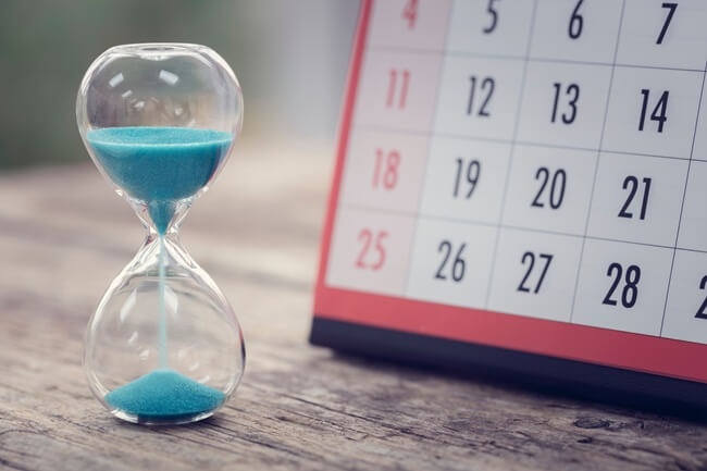 Hourglass and calendar