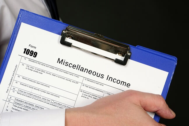 Unreported 1099 IRS Tax Form