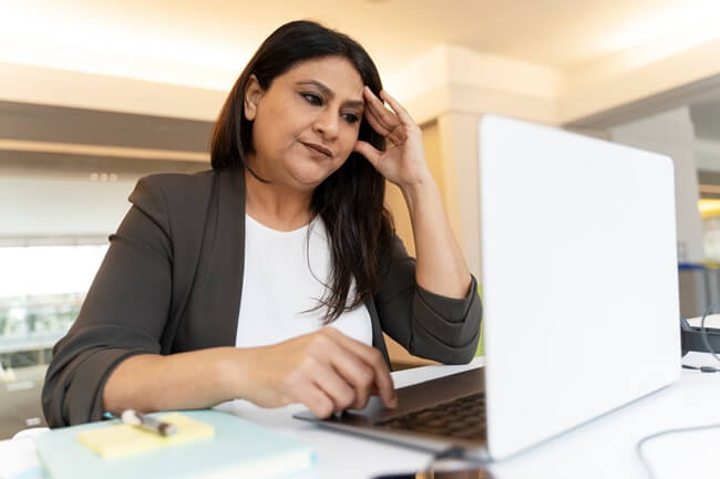 Woman realizing she missed the tax deadline
