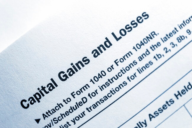 Capital gains and losses tax paperwork